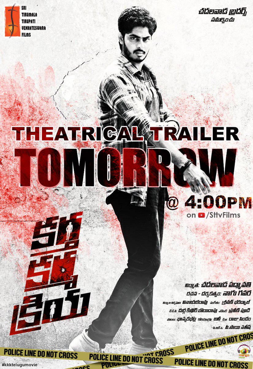 telugufilmnagar's tweet photo. An Intense Thriller #KarthaKarmaKriya Trailer Releasing Tomorrow at 4PM!
#KarthaKarmaKriya
#KKKTeluguMovie #VasantSameer #SaharAfsha #NaguGavara #STTVFilms @chlaksh
Audio on @MangoMusicLabel https://t.co/ftxBTeLNhl