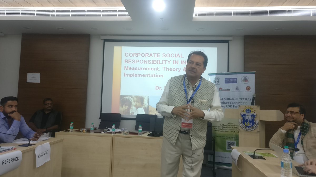 Dr. Bhaskar Chatterjee, the architect of the CSR law in India is delivering the keynote address at the TISS AESDII - JGU CECRAS Northern Conclave for Building CSR Partnerships.
#sdgs #csr #sdg17 #delhi #history #companiesact #publicgovernance #socialimpact #india #sustainability