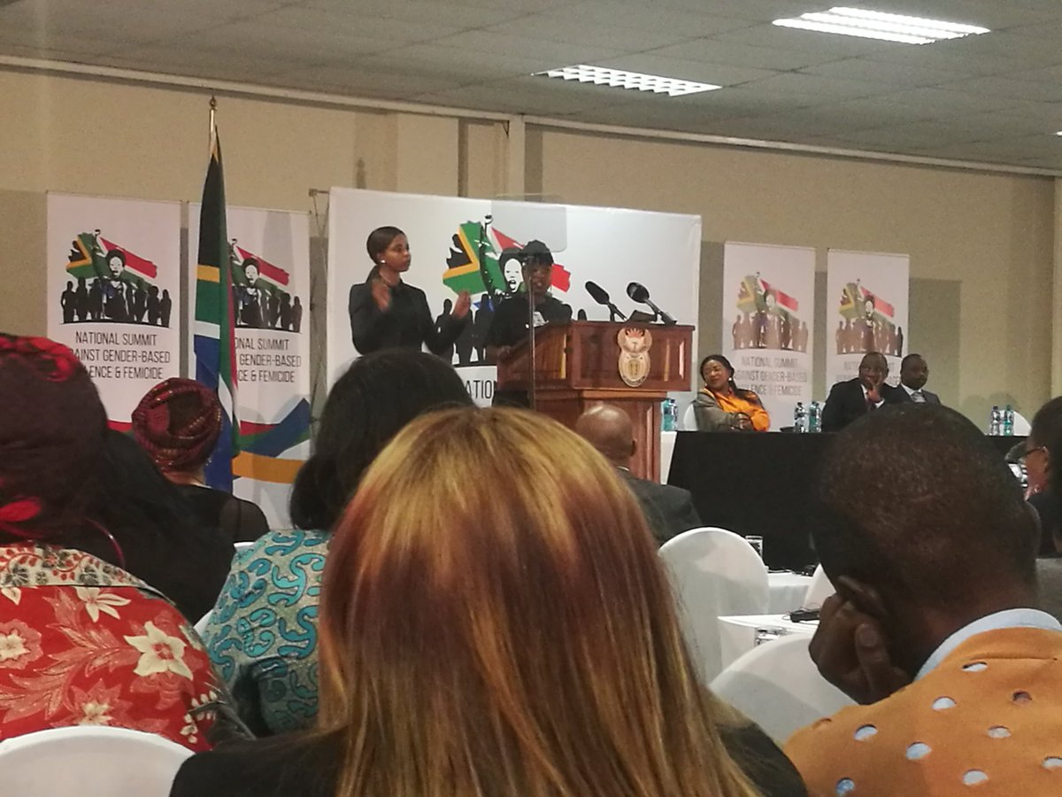 Ezamission's tweet image. #GBVSummit
Nyiko our voice of Civil Society on stage.
#GBVSummit
#24Demands
#TheTotalShutdown