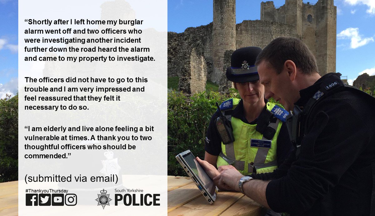 Good morning everyone! We have a #ThankYouThursday note to share with our followers, from an elderly resident who wrote to us thanking officers for checking out a burglar alarm activation at their house. Have a great day!