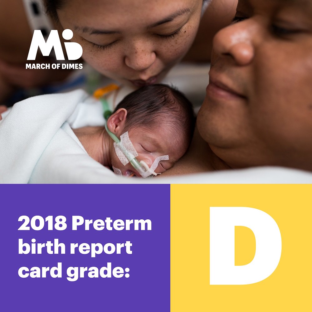 The 2018 #marchofdimes Premature Birth Report Cards are in. #OK received a D, which is below average. The U.S. received a disappointing grade C &amp; has a shockingly high preterm birth rate. Learn more &amp; help create #blanketchange: bit.ly/MODRC18 #prematurityawarenessmonth