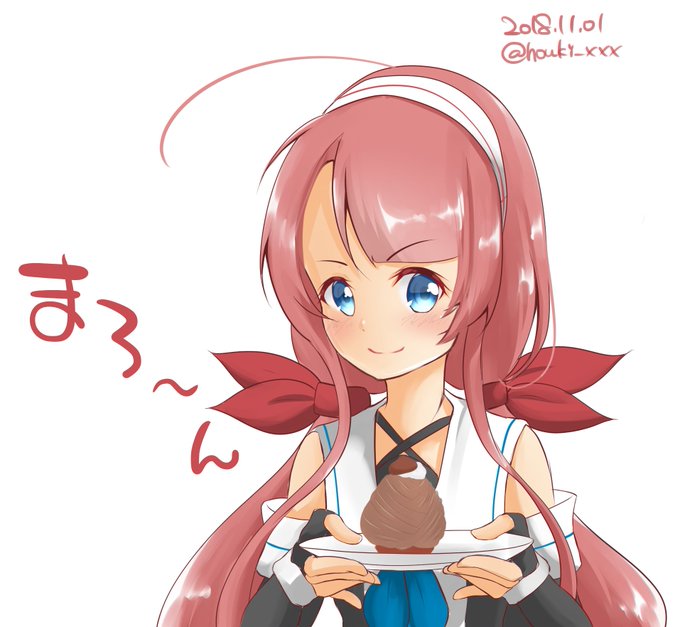 まろんなケーキをもらったまろ～んさん
#艦これ版深夜の真剣お絵描き60分一本勝負
#艦これ版真剣お絵描き60分一本勝負_20181101
#江風進水日 