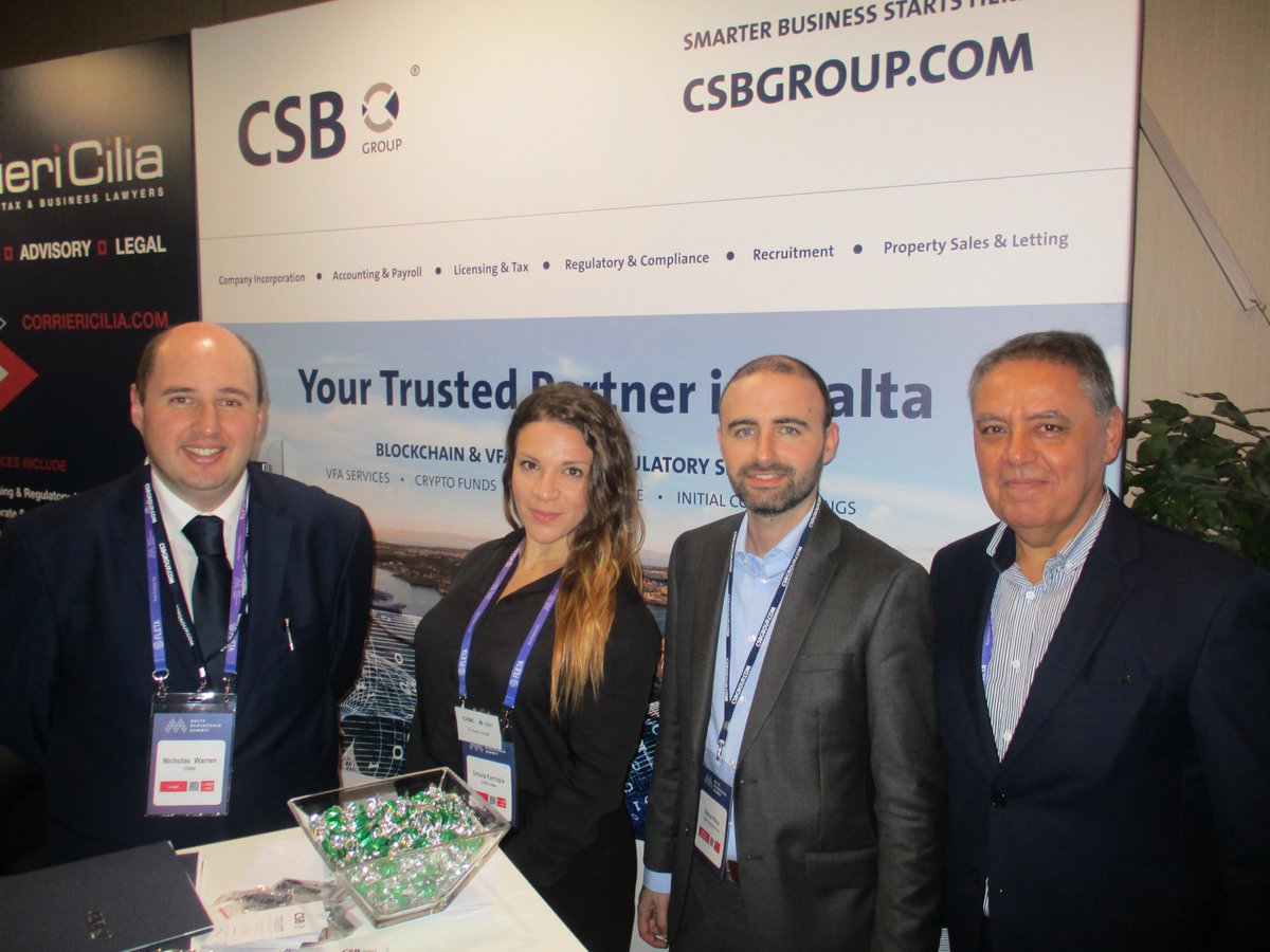 CSBGroup's tweet photo. Day 1 at the Malta Blockchain Summit 2018. We're extremely pleased to be part of this great show and amazed by the attendance! #CSBGroup #VacancyCentre #MaltaSIR #RegusMalta #BlockchainIsland #VFAServices #CryptoExchange #CryptoFunds #ICOs @Nico1182 https://t.co/lshqtHVINW