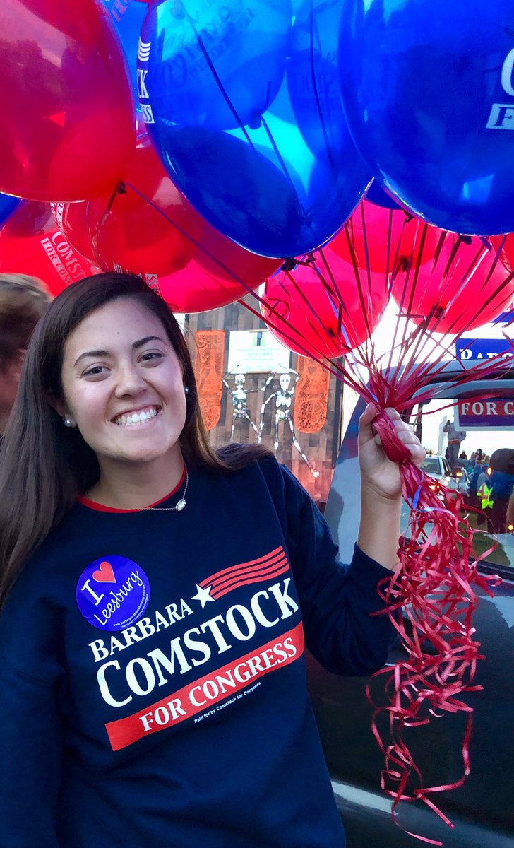meredith_mar's tweet photo. Great Halloween for #TeamComstock to hand out candy and balloons in the Leesburg parade! We talked all day with voters who love that @BarbaraComstock is about results that keep our communities in #VA10 safe to enjoy events like this! #LeadRight https://t.co/xaMi1UJ3yW