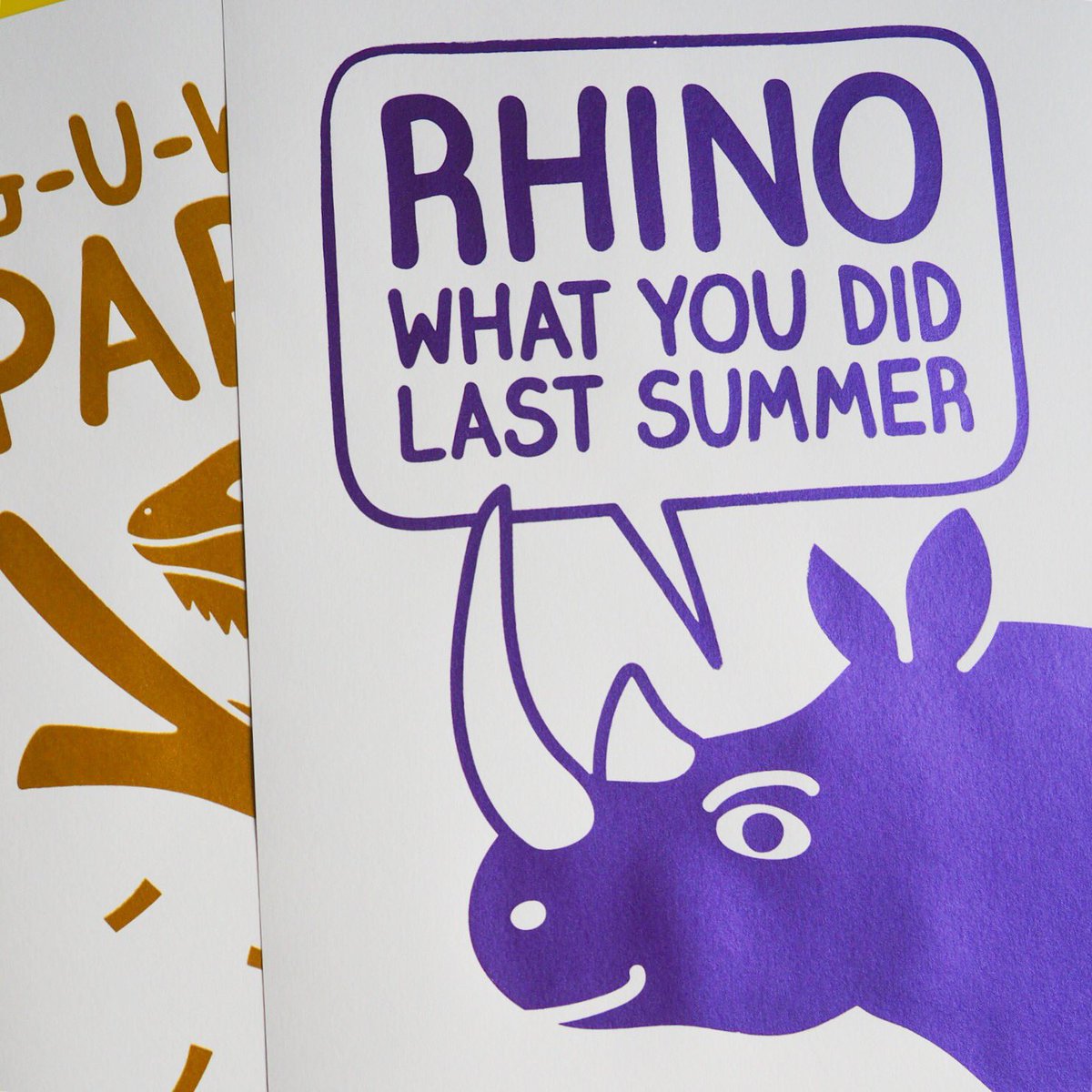 One of 4 new screenprints we’ve made for WILD WINTER which opens at <a href="/tidyprintuk/">Tidy Print</a> TONIGHT 6-8pm! 🦏💜✨ #Brighton facebook.com/events/1908576…