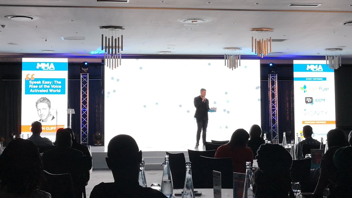 Mark1Labs's tweet photo. @GarethCliff discussing the rise of the voice activated world which is resulting in physical input becoming redundant, the podcast market growing and an innovative and natural advertising solution. @MobileInSA https://t.co/O2K1GYzHgO