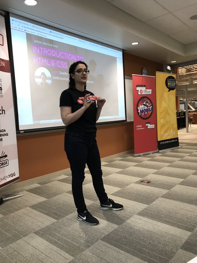 hackforge's tweet image. We’re here at the #TechWomenYQG HTML/CSS workshop, led by @CanadaLearningCode! Thanks to @sroddy16 for bringing #LadiesLearningCode to #WindsorEssex!