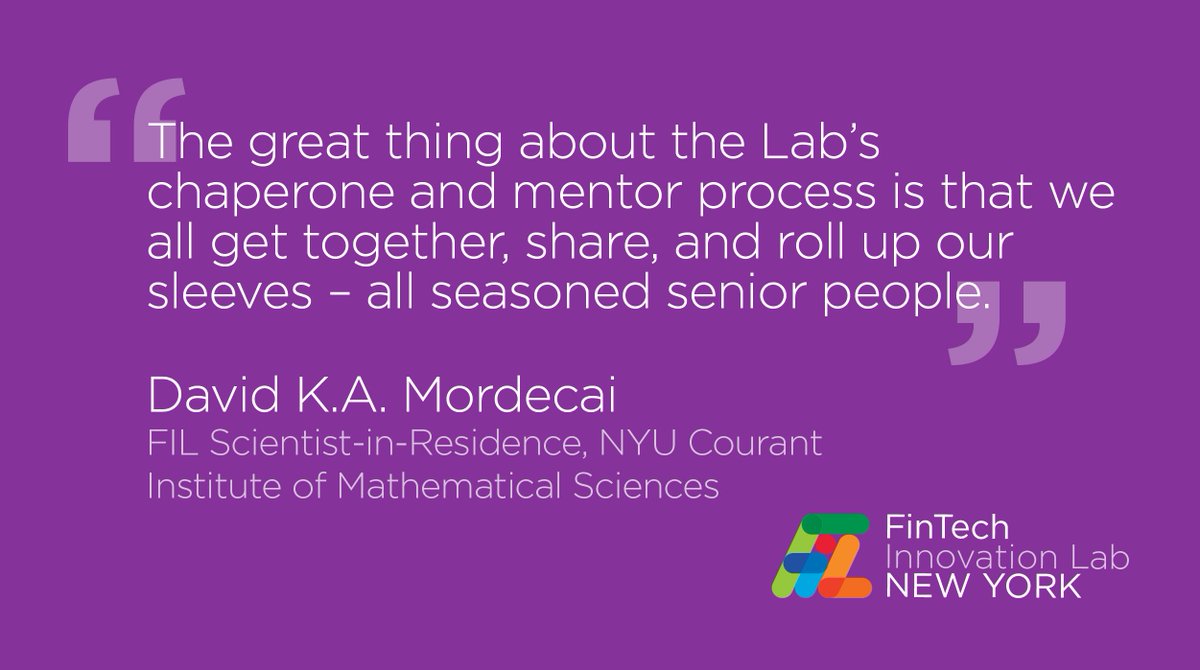 FinTechLab's tweet image. The mentorship #entrepreneurs receive from senior business leaders &amp;amp; investors is why the #FinTechLabNYC is so valuable. Apply today bit.ly/2CnDBHE
