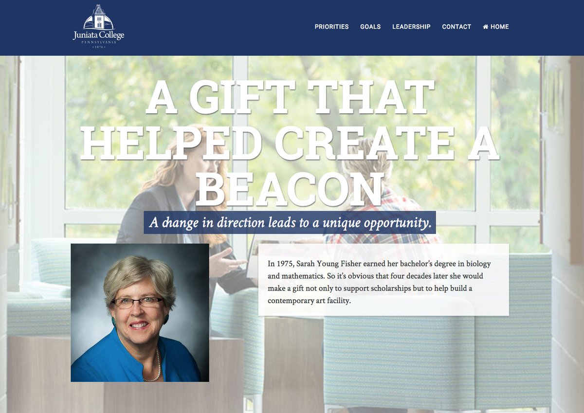 juniatacollege's tweet image. In 1975, Sarah Young Fisher earned her bachelor’s degree in biology and mathematics from Juniata. So it’s obvious that she would make a gift to help build a contemporary art facility. #JuniataBELIEVES
believe.juniata.edu/stories/beacon…