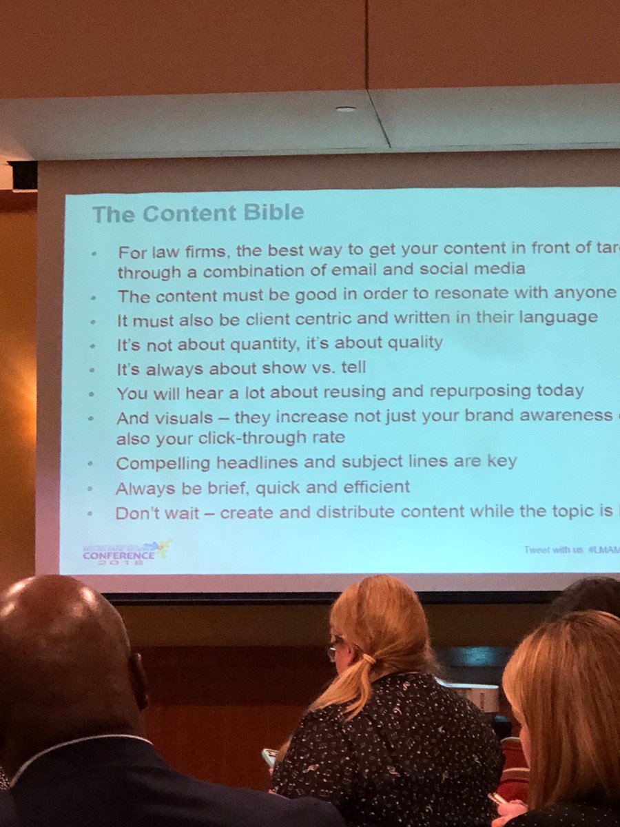 Robin_0liver's tweet photo. โฆโฆ@StefanieMarroneโฉ #contentbible from the #lmama inaugural conference. Content Marketing Master Class https://t.co/QQvztotVDV