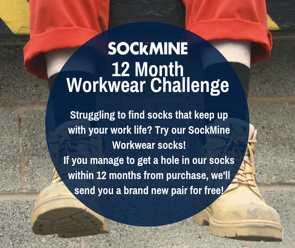 Sockmine's tweet photo. Now offering a 12 month guarantee with every pair of Workwear Socks at @SockMine
If you manage to get a hole in our socks within 12 months from purchase, we will send you a brand new pair for free, and that is a promise!
Proudly made in Nottinghamshire
#Stepupyourperformance. https://t.co/MHKEbTPPjm