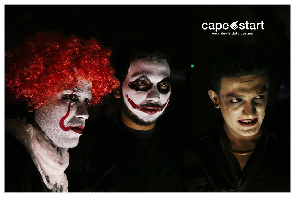 capestart's tweet image. “It’s Halloween, everyone’s entitled to one good scare.”

It’s really tough not to love #Halloween &amp;amp; sometimes, it&apos;s good to get a little scared. And that&apos;s what we did! 

Witness #CapeStart&apos;s creepy #HalloweenDay celebration... only if you dare.