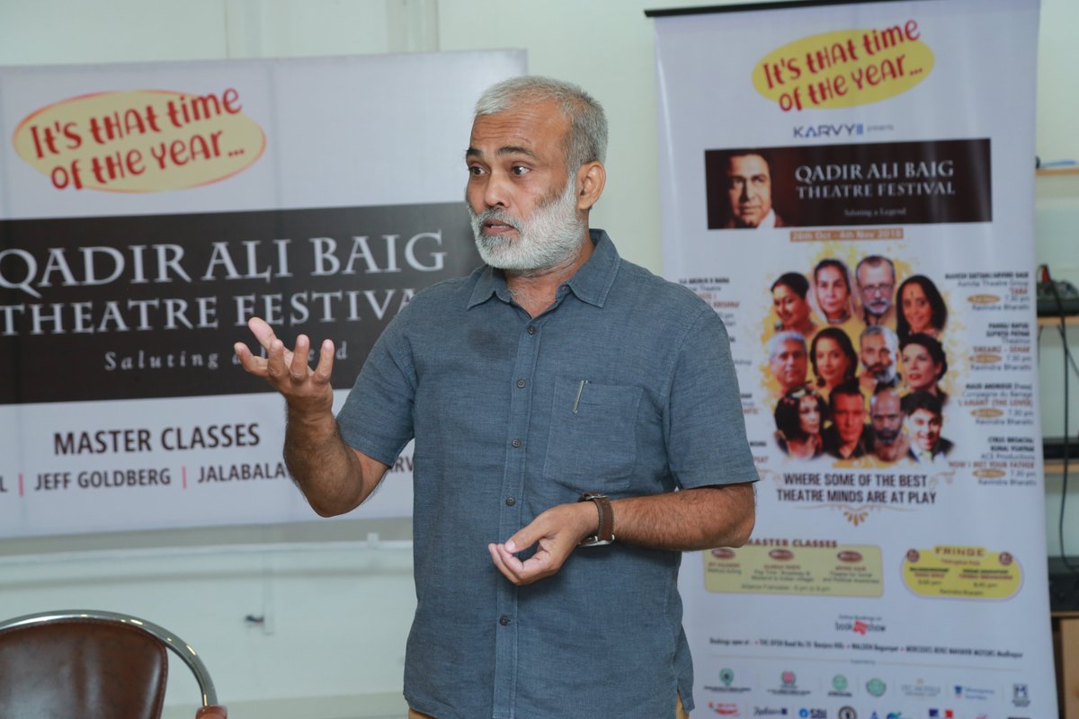 HydQABTF's tweet photo. #MasterClass with @ArvindGaur @#QadirAliBaigTheatreFestival2018: Theatre has tremendous power, although it wields its power slowly. It is important to listen to one another, even if we have differing opinions. There has to be 'samvaad'..."
@KarvyGrowthHub @AFHyderabad @ITCHotels https://t.co/9CLozVpmoU