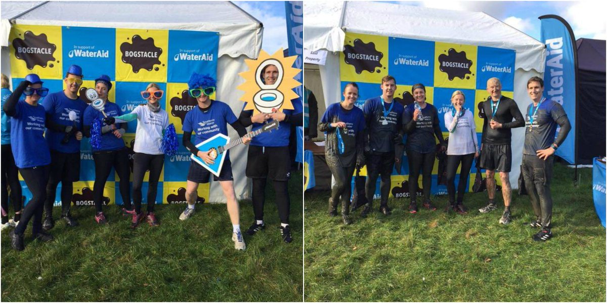 #ThrowbackThursday to last weekend when our teams got muddy for charity by taking part in the <a href="/WaterAidUK/">WaterAid UK 💦</a> 10k #Bogstacle. They had a fantastic time climbing, running, wading and even crawling through muddy hurdles! Well done teams and here's a before and after snap! <a href="/BOGSTACLE/">BOGSTACLE</a>