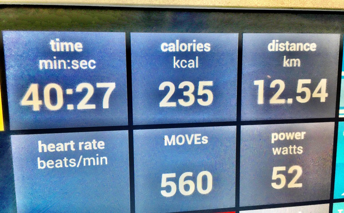 Exercise display shows 7 miles completed in 40 minutes... well it is only Day 1