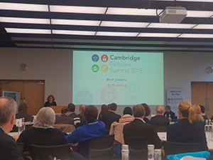 CUPAcademic's tweet photo. Everyone has arrived and we are excited to kick off our inaugural Cambridge Partners Summit, with a welcome from publishing Director Ella Colvin #CUPSummit18 #academicpublishing #publishingpartners https://t.co/QvEjRzE16Y