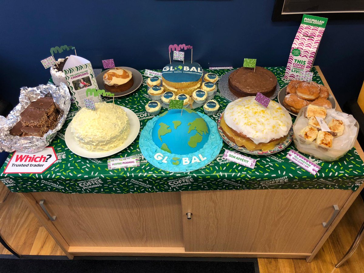 A couple of weeks ago we held an extremely successful #MacMillanCoffeeMorning and shared our delicious cakes with <a href="/S2FoodBank/">S2 Food Bank</a>! global-windows.co.uk/news/macmillan… @MacmillanSYORKS <a href="/Mac_Derbyshire/">Macmillan Derbyshire</a> @mac_eastmids <a href="/WhichTraders/">Which? Trusted Traders</a>