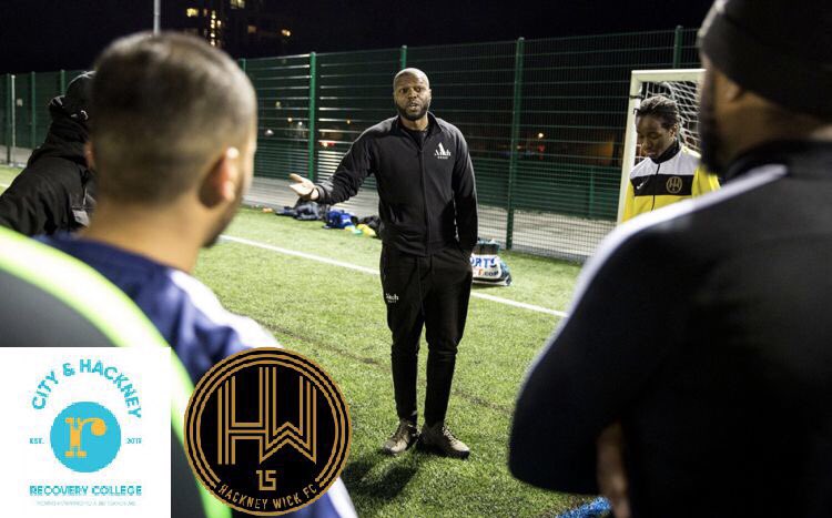 HackneyWickFC's tweet image. MORE THAN A FOOTBALL CLUB. We have teamed up with City and Hackney The Recovery College to provide football sessions for those dealing with mental health issues.                                    #thisclub #thinkoutsidetheblocks #noordinaryclub #communityclub #peoplesclub