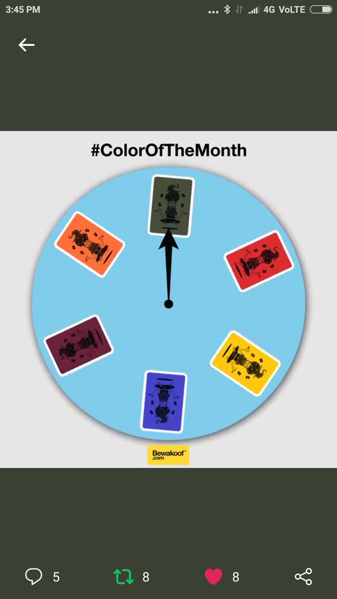 prachimana's tweet photo. @bewakoof Colour of the month Olive Green
@bewakoof
#Contest
#ColorOfTheMonth #CardWheel
#Bewakoof #ContestAlert #India
Join here friends
@pavangaulkar14
@Sagar2612
@Vaibhav17m
@coolpritish98
@AshirwadKarande
@natuskar
@SHAANISHILPA
@IamGurmeet007
@hardik_smart
@witty_vishal https://t.co/vnPev0ip42