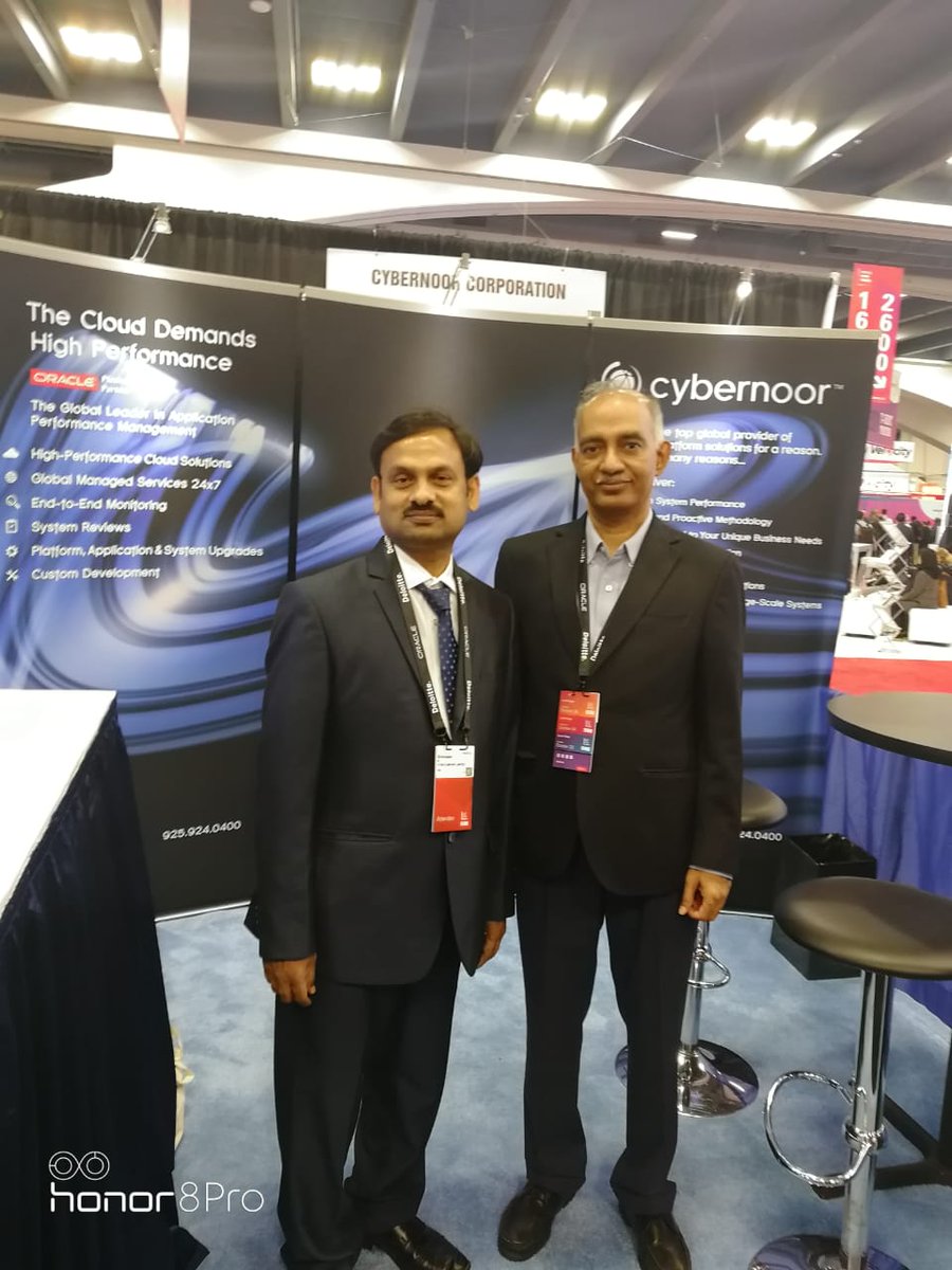 Cybernoor_Corp's tweet image. Srinivasan Krishnaraj - Head of IT @TitanCompanyLtd from India region met with Cybernoor Team at #oow18 last week. Thanks for your visit. 😀

@Oracle_India #titan #oracleapplications #oracleebusinesssuite #openworld #oracleimpact #Oracle