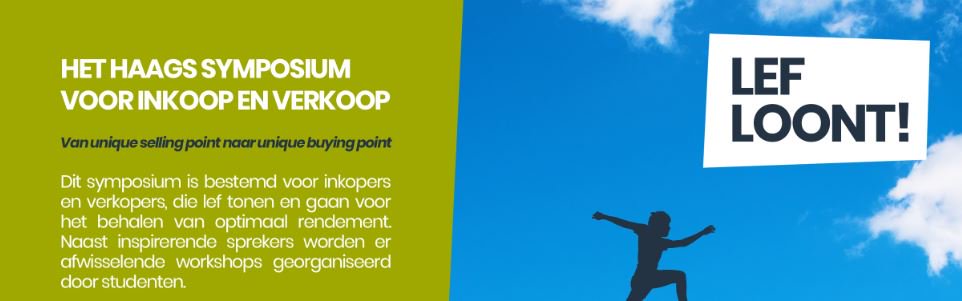Haags symposium voor Inkoop en Verkoop (thema: Lef Loont!) op 8 januari (middag), Haagse Hogeschool. Met oa. Jan-Pieter Papenhuijzen (Significant), Martin van Staveren (bureau VSM), Mendeltje van Keulen en visuals van Sarah Rose van UBR/HIS. facto.nl/evenement/haag…