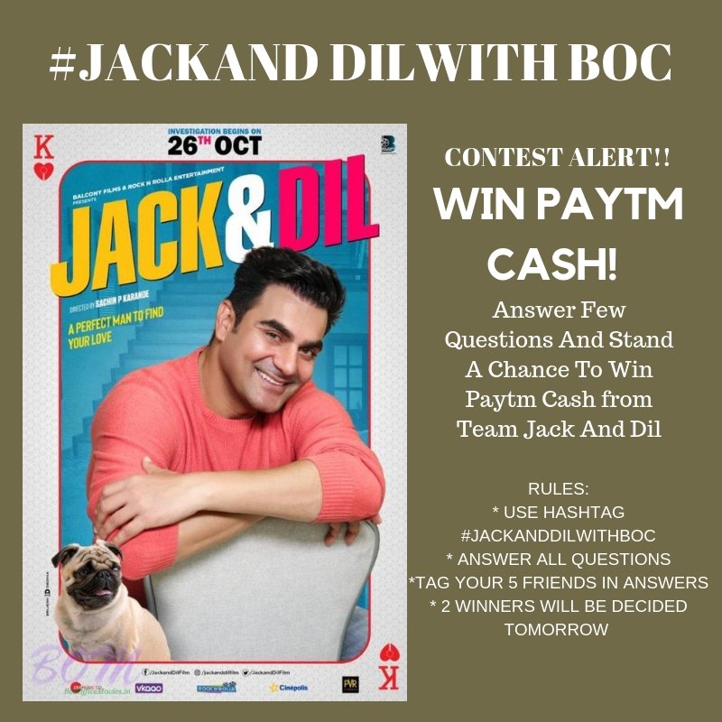Get Ready For #JackAndDilWithBOC Contest And Win #PaytmCash. RT This Tweet To Participate In The Contest And Tag Your 5 Friends And Invite Them To Join. <a href="/JackandDilFilm/">Jack & Dil</a>