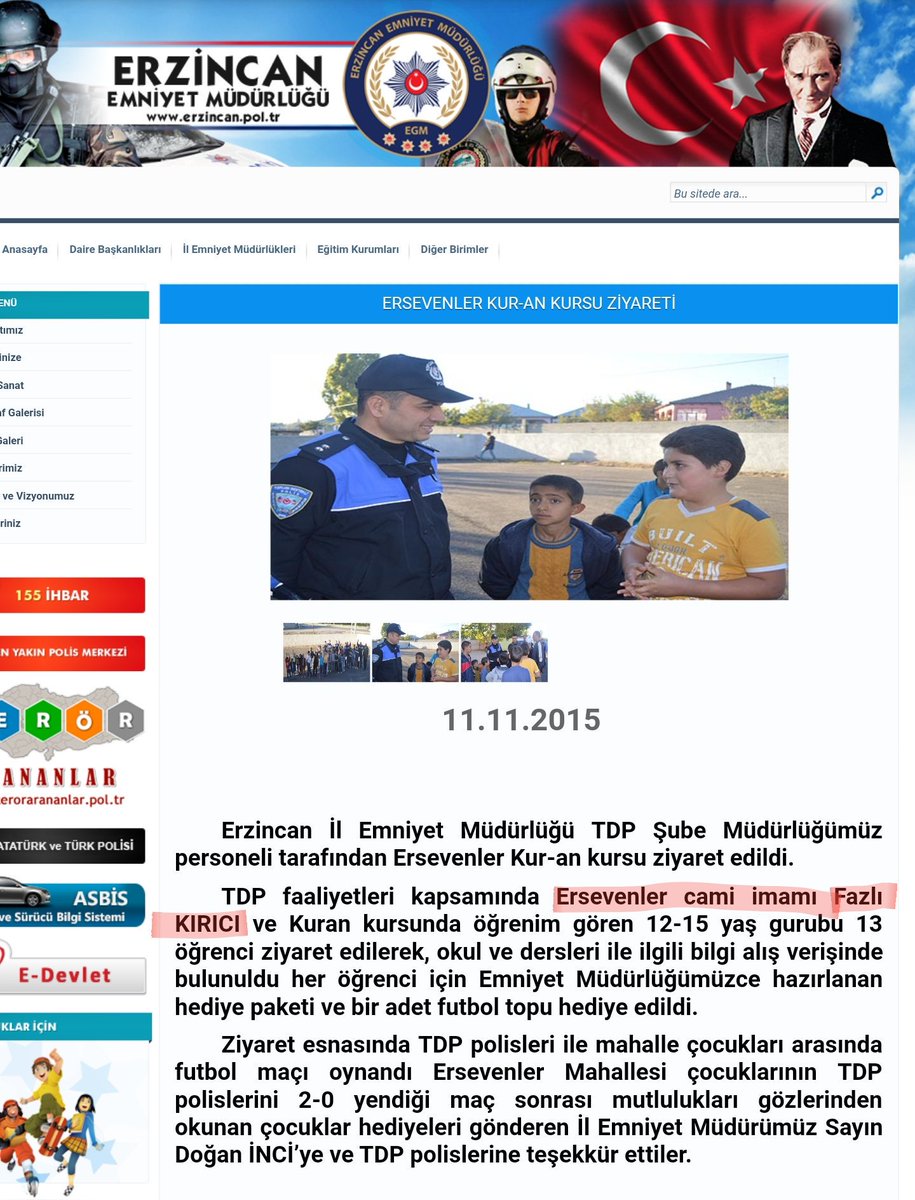 Erzincan Ersevenler camii imamı Fazlı Kırıcı.
Toplum destekli bir çok faaliyete öncülük etti.
İlde, Vali ve Emniyet'ten onlarca takdir aldı.
Mahalleede açtığı kuslarla suç oranlarını sıfıra indirdi.
KHK ile ihraç edildi soruşturma açıldı.
Dayanamadı.
Kanser oldu ve vefat etti.