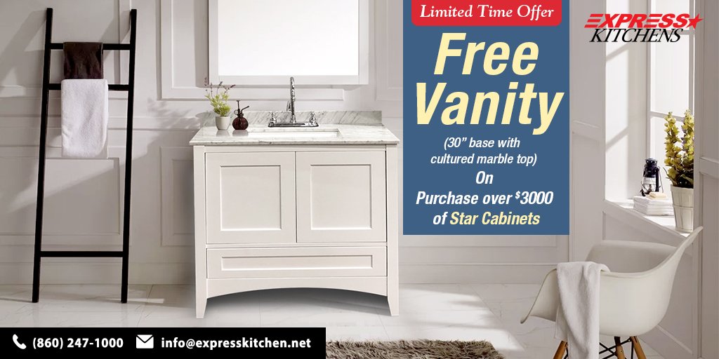 ExpKitchens's tweet image. #NovemberPromotion #BestDeal at @ExpKitchens 
Get Free Vanity (worth $300) with purchase of $3000 Star Cabinets
Call: (860) 247-1000
Email: info@expresskitchen.net
Visit: expresskitchen.net 
#KitchenCabinets #KitchenDesign #ExpressKitchens #growinggrowinggrowing