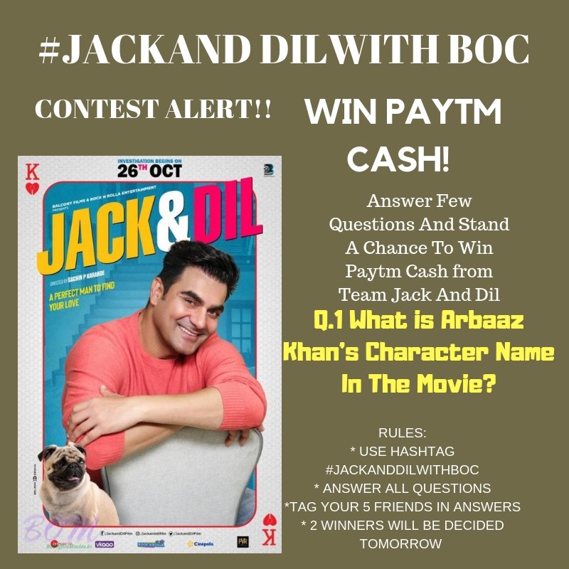 Here comes the 1st Question from #JackAndDilWithBoc contest. Tag 5 of your friends and use the hashtag #JackAndDilWithBOC <a href="/JackandDilFilm/">Jack & Dil</a> #ContestAlert