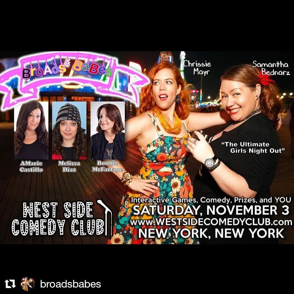 BroadsBabes's tweet photo. Broads and Babes Brunch comedy show!! Saturday at 1pm @WESTSIDECCNYC. There's #comedy #games #prizes and #brunch! Featuring @bonniemcfarlane @meldiazcomedy @Part_Time_Bro and hosted by @ChrissieMayr and @theOGsammajamma 
Tickets are only $5!!!! https://t.co/Njryal66sh https://t.co/koS1lYetUe