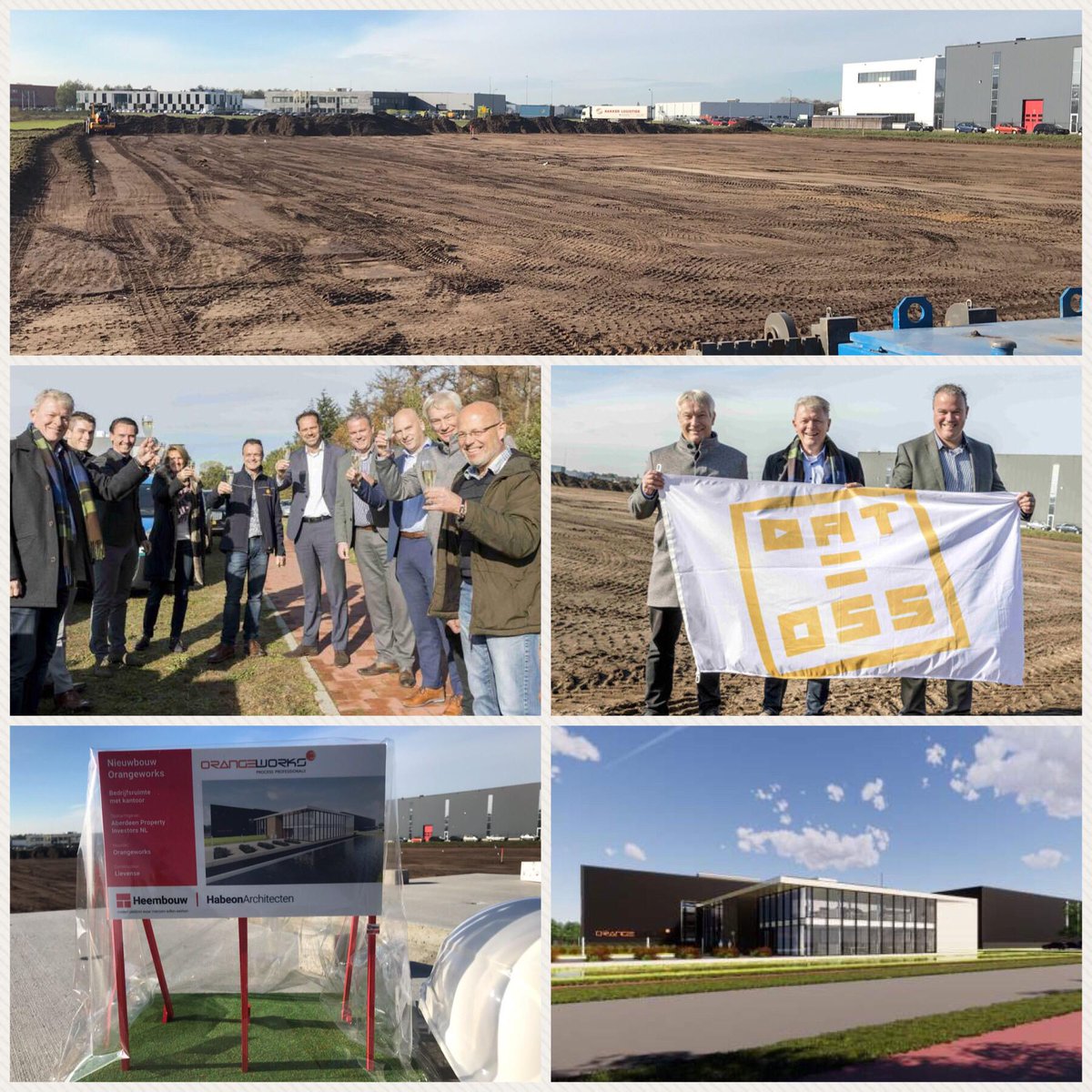 #Heembouw realiseert de nieuwe huisvesting voor #Orangeworks in Oss! Op een kavel van bijna 3 hectare wordt voor deze grote speler in machines voor de voedingsmiddelenindustrie een hypermoderne productiesite gerealiseerd. Juli 2019 gaan de deuren open.