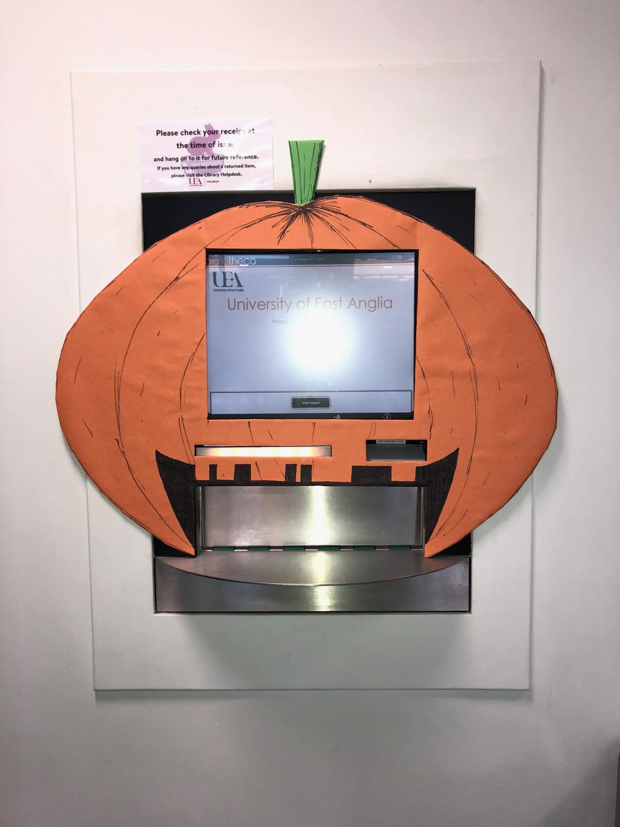 UEALibrary's tweet photo. Did you see our frightfully good returns machines yesterday? If your book was swallowed into another dimension, please do let the Helpdesk know...! #Halloween #ReturnoftheBook #Mwahaha #LibraryLOLs #MonsterBookofMonsters #heyuea https://t.co/XZYVteS2tf