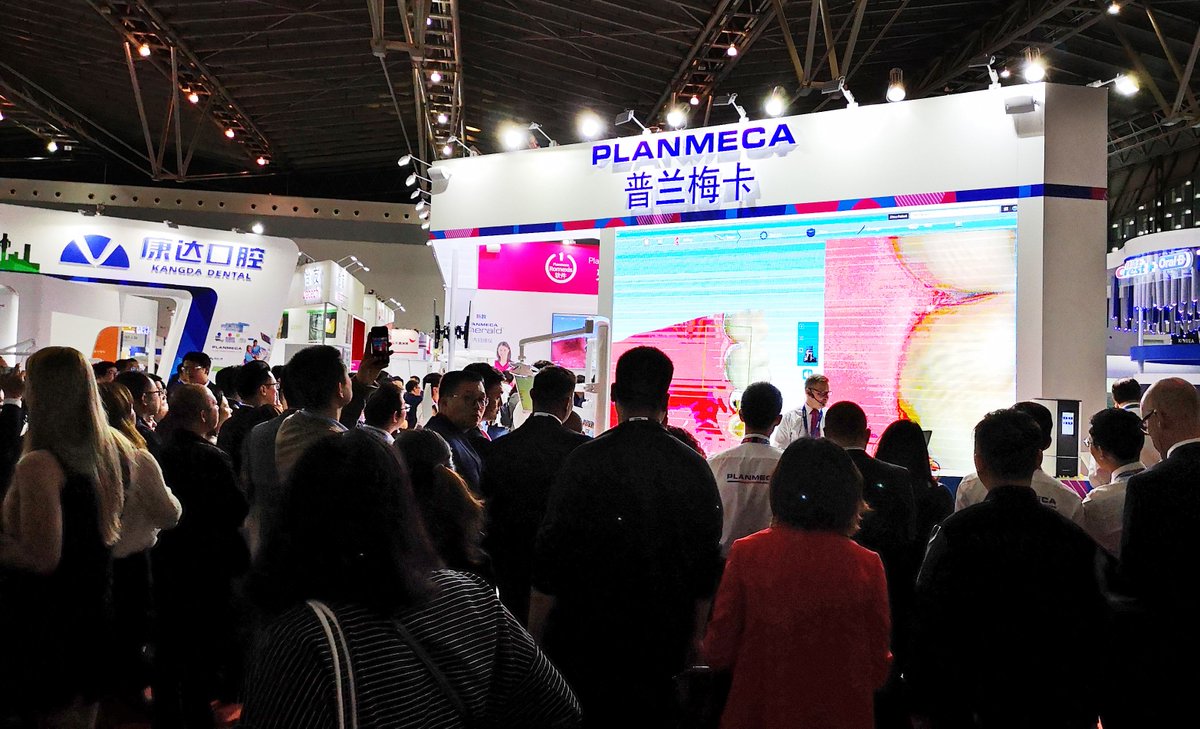 Planmeca's tweet photo. Greetings from Shanghai! Huge crowd exploring our products at #DenTechChina, where you can find us until Saturday. Can't attend? Check out our next destinations on our website: https://t.co/O4HkPnMEGf #DentalTechnology #DigitalDentistry #OralHealth https://t.co/erLcQvVSgB