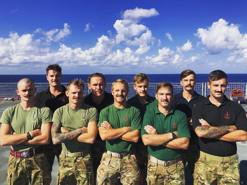 The moustachioed men of @RFAMountsBay... . 31 Oct marked the end of ‘mo-tober’ and (according to many agencies) the end of the Core Hurricane Season. But the job’s not over: we’re still busy prepping for CHS 2019. #thinktothefinish #commandosappers #proudsapper #royalmarines #RFA