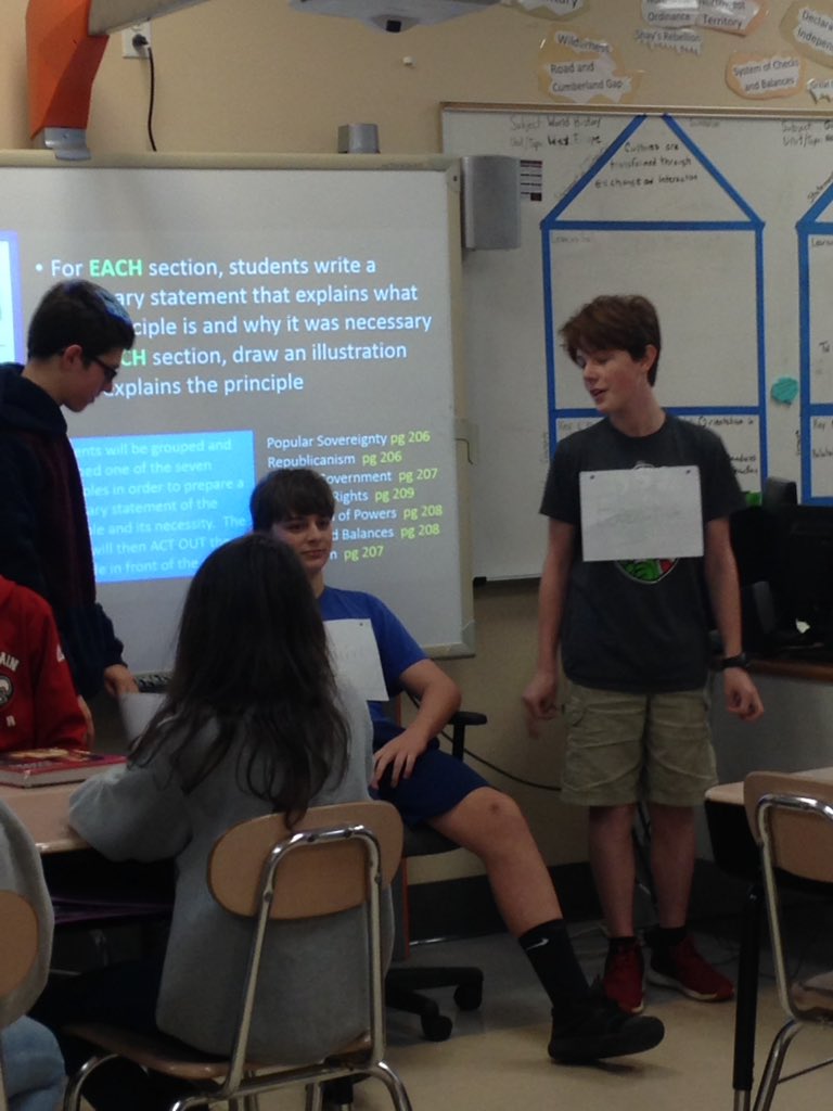 TwebbSMfootball's tweet photo. Students acting out the principles of the constitution today #smmhsSoars #hcdess https://t.co/mS1l5ifJ3Q