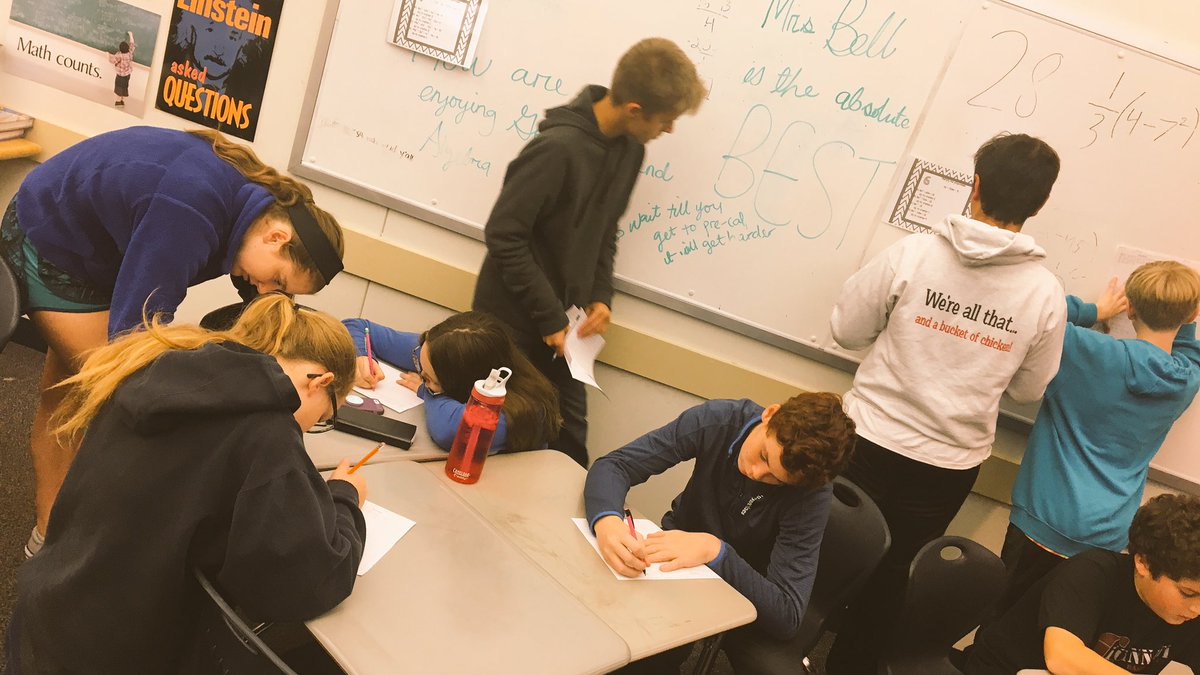 Mariemont_HS's tweet image. Lots of quiet intensity &amp;amp; motion in @jbellmath’s Algebra II class this morning so I stopped in to find out more. Ss were practicing doing operations w/ polynomials at stations around the room. Once they complete a problem, they move to the next station to check their answer.