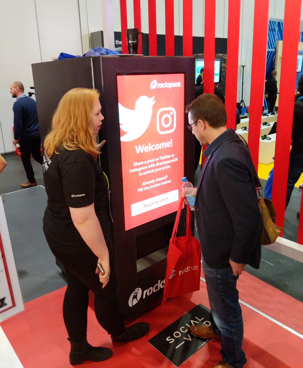 Rackspace_EMEA's tweet photo. What are you waiting for? Visit us on Booth 29 today at @MSFTBusinessUK’s #FutureDecoded where we have free coffee and our Social Vending Machine https://t.co/J47rPNkecb https://t.co/oze4GhYUa1
