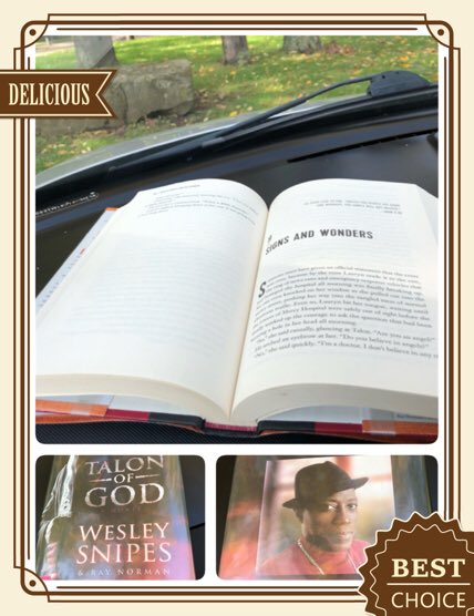 sistersoulrock's tweet photo. I heard today is National Authors Day! Iโm celebrating myself! Reading at lunch is the best meal ever! Thanks to @realwesleysnipes #talonofgod #readingiscool #readeveryday #reader #readingmakesyousmarter #nationalauthorsday https://t.co/CqEWawhij1
