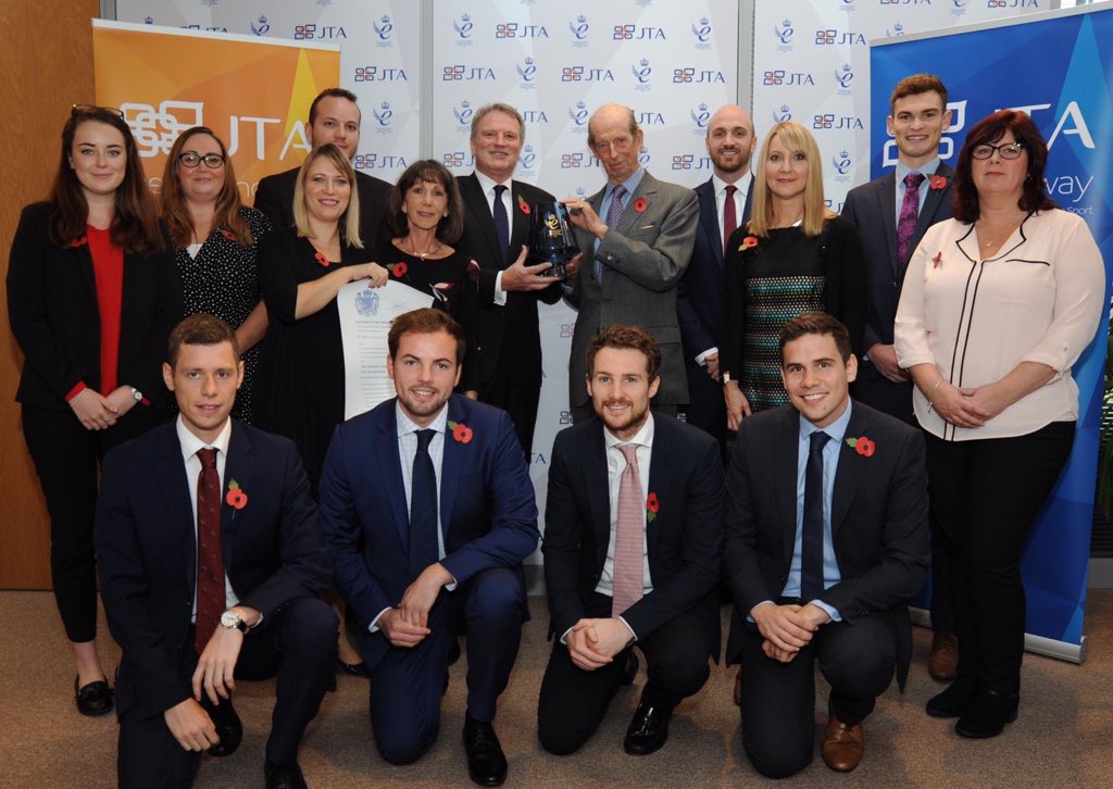 Team_JTA's tweet photo. JTA was honoured today to receive the Queen’s Award for Enterprise in International Trade 2018 from HRH The Duke of Kent. We also won the award in 2014 &amp; we’re all incredibly proud of this prestigious recognition as a #British exporter. Huge thanks to all our loyal clients! #PR https://t.co/Tv8jw3Mqhk