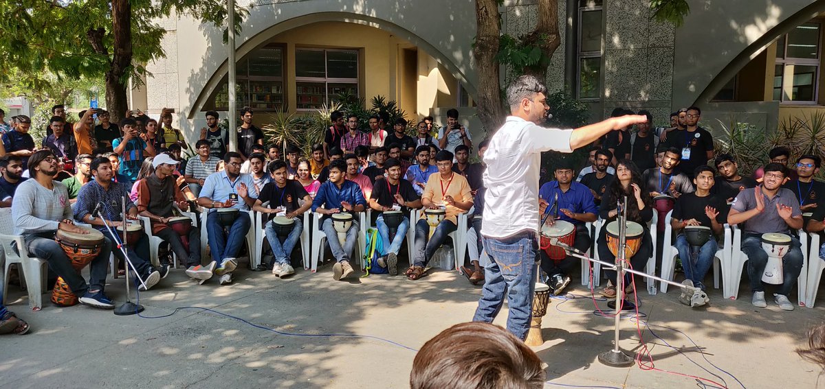 ahmedabadlive__'s tweet photo. Today #TheDrumCircle at @IMNUOfficial ! 
#Ahmedabad #AhmedabadLive 
@thedrumcircle_ https://t.co/Udw1GlK0Lu