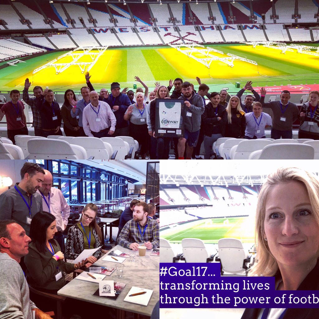 FranBGlobal's tweet photo. Great day @WestHamUtd @LondonStadium working with an amazing group of staff from @FMConwayltd on a @StreetSoccerCIC @Goal17Global experience. Helping transform the lives of 11 young #homeless and #vulnerable young people through the power of #football. 

#BeTheChange #SocEnt https://t.co/pKiaIgvDse