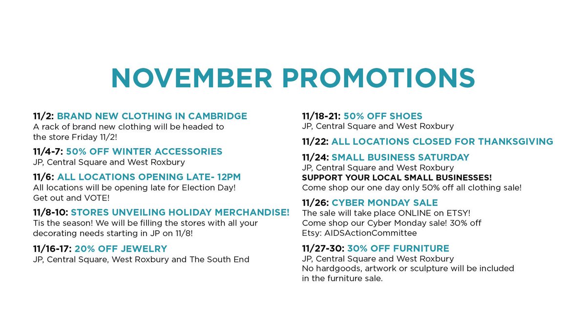 Check out all our November sales!