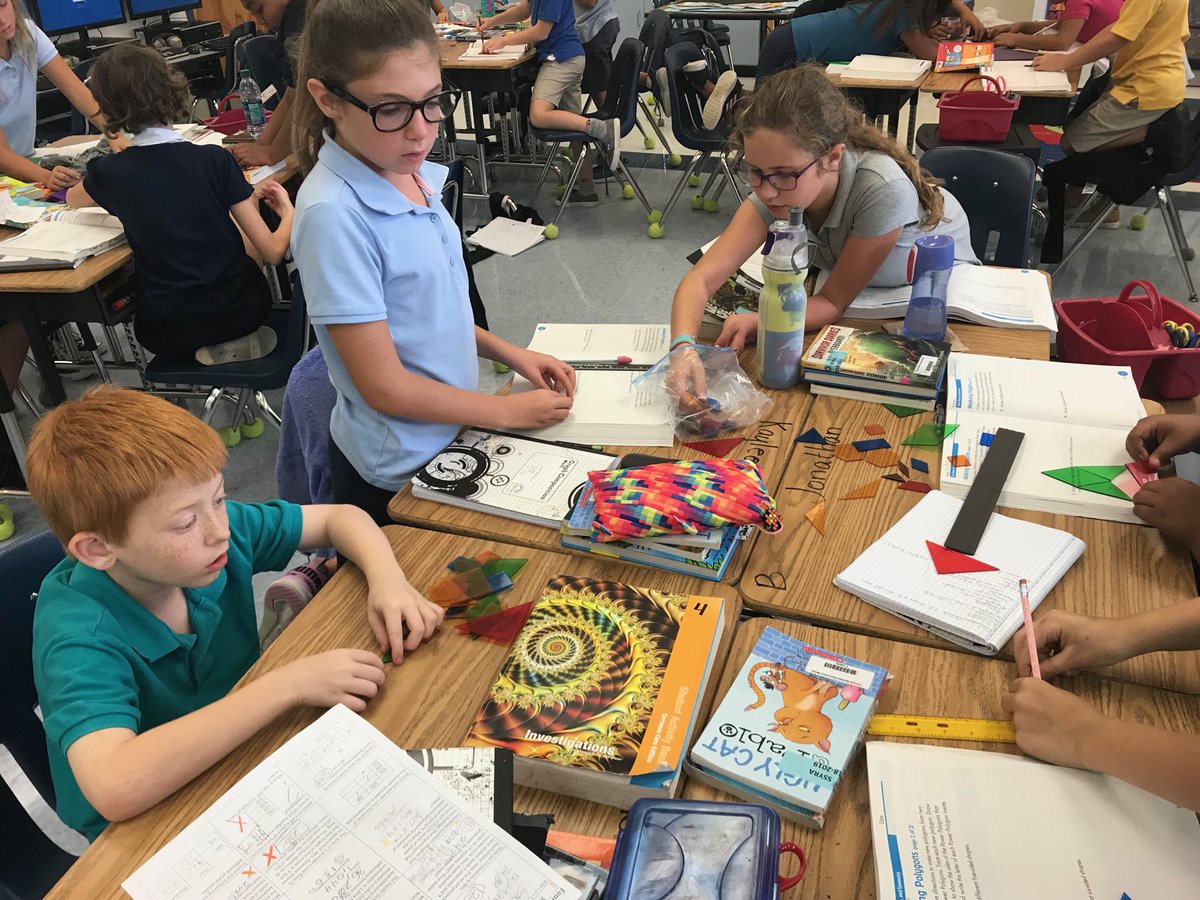 Having fun creating Power Polygons during math.