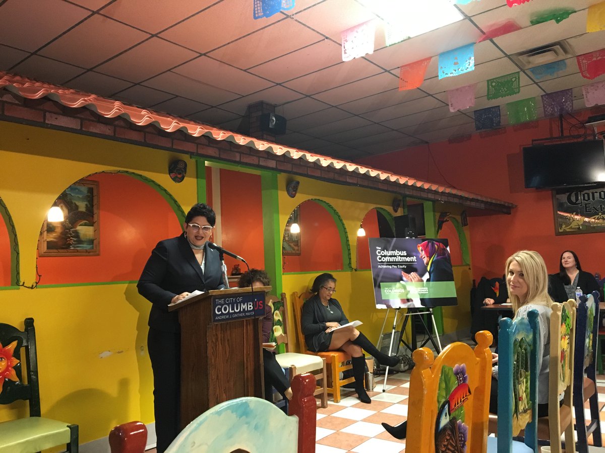 ColumbusChamber's tweet photo. We had the pleasure of joining @cbuswomen and a number of local business leaders this morning for #LatinaEqualPay Day! Congratulations to all of the organizations who signed the #CBUSCommitment and to the Columbus Women's Commission for reaching over 175 adopters as of today! https://t.co/FOLQkJ2PRq