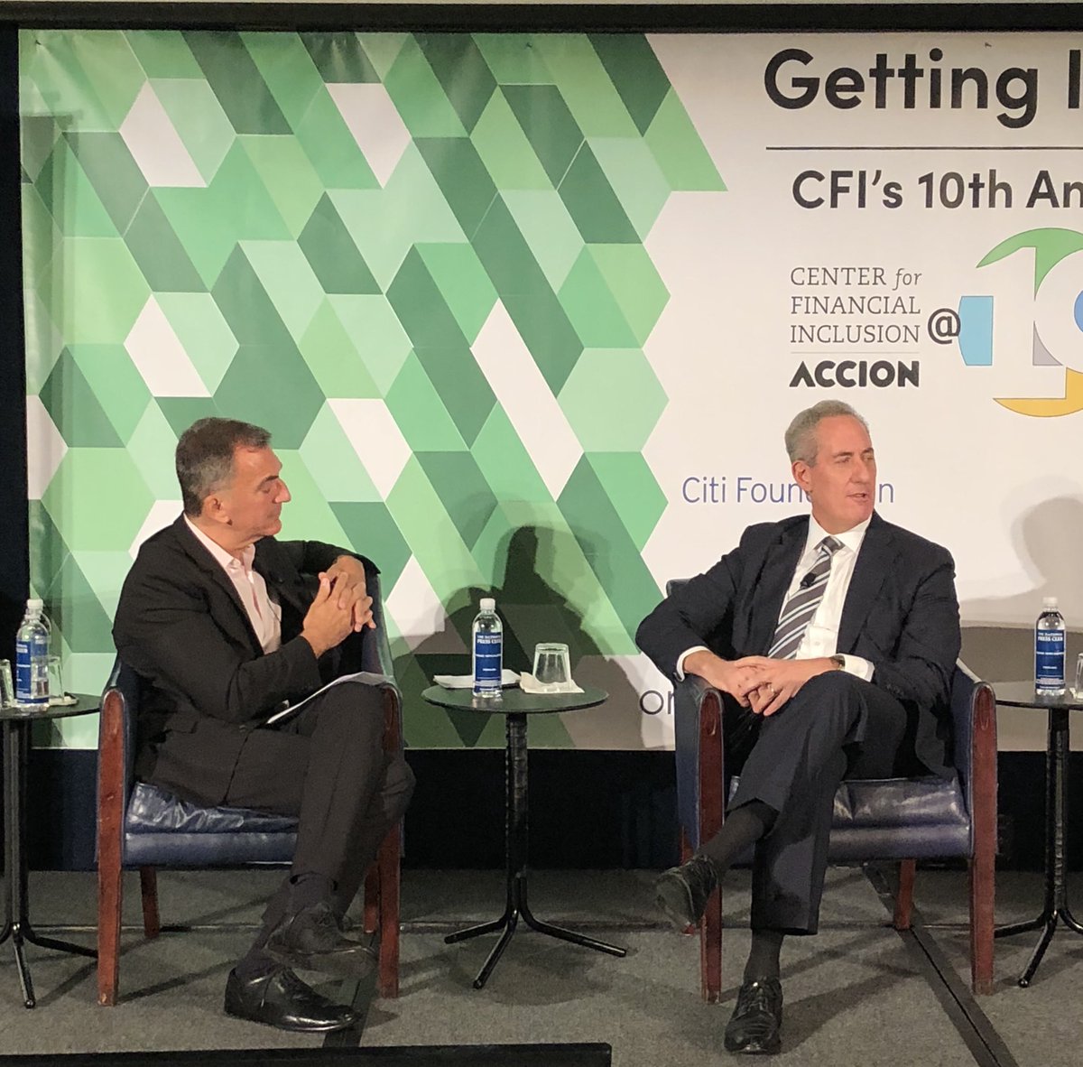 Our <a href="/Mastercard/">Mastercard</a>’s Mike Froman addresses the <a href="/CFI_Accion/">Center for Financial Inclusion (CFI)</a> 10th anniversary participants on our ambitious partnership with <a href="/Accion/">Accion</a> to reach 10 million micro and small merchants in the next 4 years