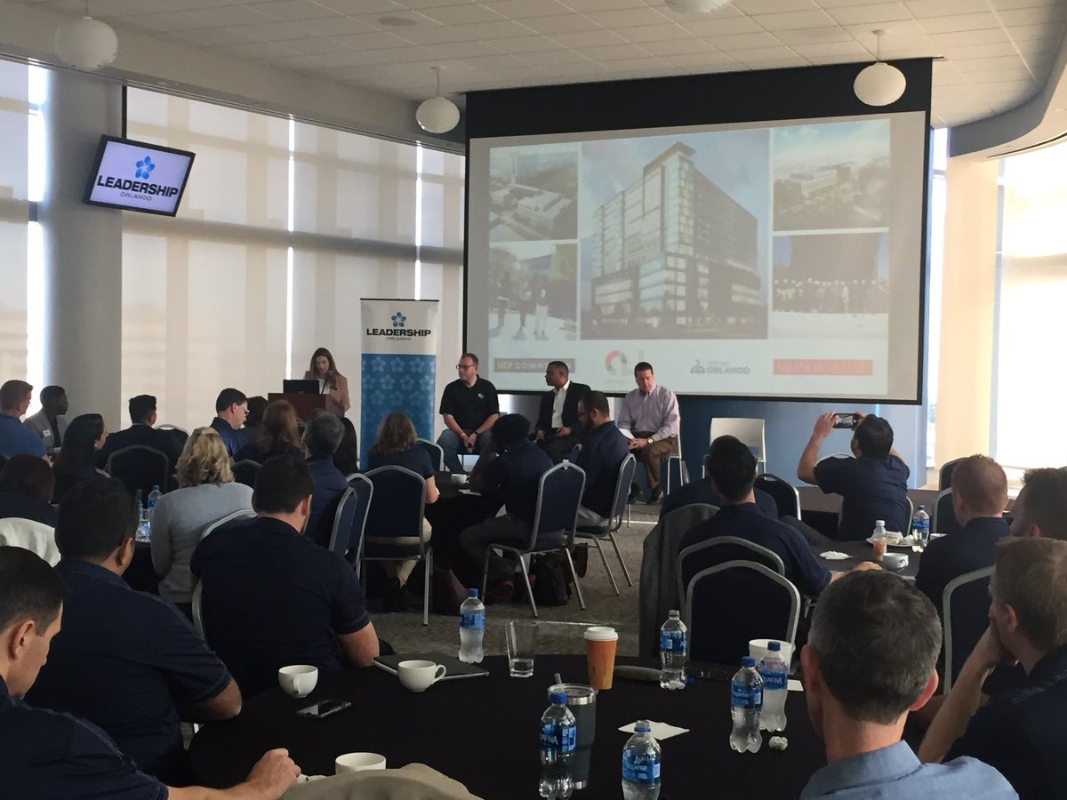 LeadershipORL's tweet photo. “As a developer, I want to maximize value and scale. Ultimately @UCFDowntown provided us with the perfect partnership. An educational institution hits the mark above and beyond,” Craig Ustler. #LO96 https://t.co/JmvPjS2oKG