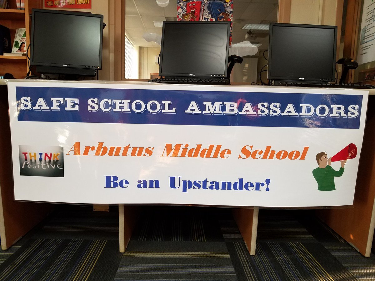 arbutuslibrary's tweet photo. AMS student ambassadors actively participating in creating and maintaining the positive school climate at AMS.  Through many voices...one goal!  #keepitpositive #upstander #peermentors #bcpslms https://t.co/booxrGaXAk