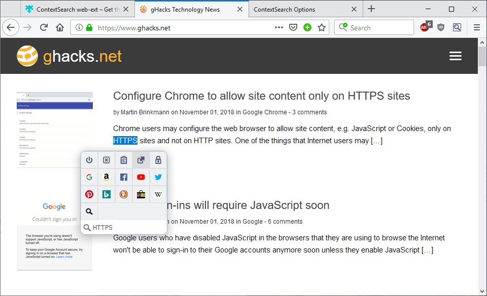 evanderburg's tweet image. ContextSearch adds a ton of search options to Firefox i.securitythinkingcap.com/QqC7G2 #Firefox #Firefoxaddons