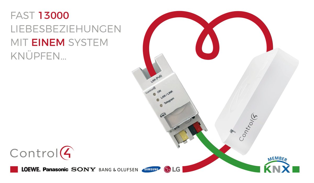 FAST 13000 LIEBESBEZIEHUNGEN MIT EINEM SYSTEM KNÜPFEN... #control4 #panasonic #loewe #sony #bangolufsen #LG #samsung #KNX #IoT control4germany.gmbh/knx-und-contro…