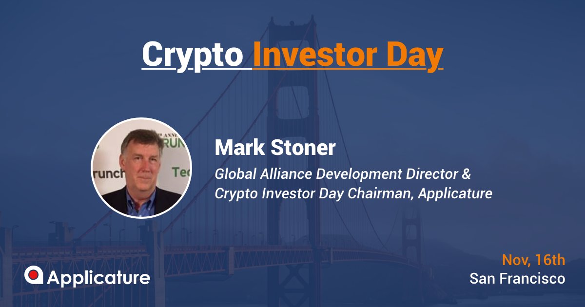 Applicature's tweet image. Meet our Crypto Investor Day Chairman and keynote speaker at Emerging Manager Forum, Mark Stoner.
More information about speakers and agenda here: bit.do/ezSq2
#applicature #EMERGINGMANAGERSF #CryptoInvestorDay #CID